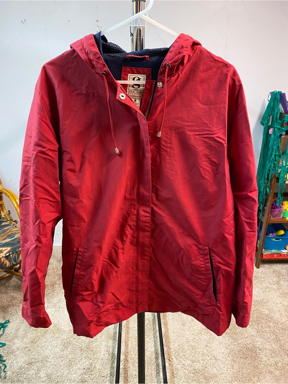 Gear For Sports Red Hooded Windbreaker Jacket